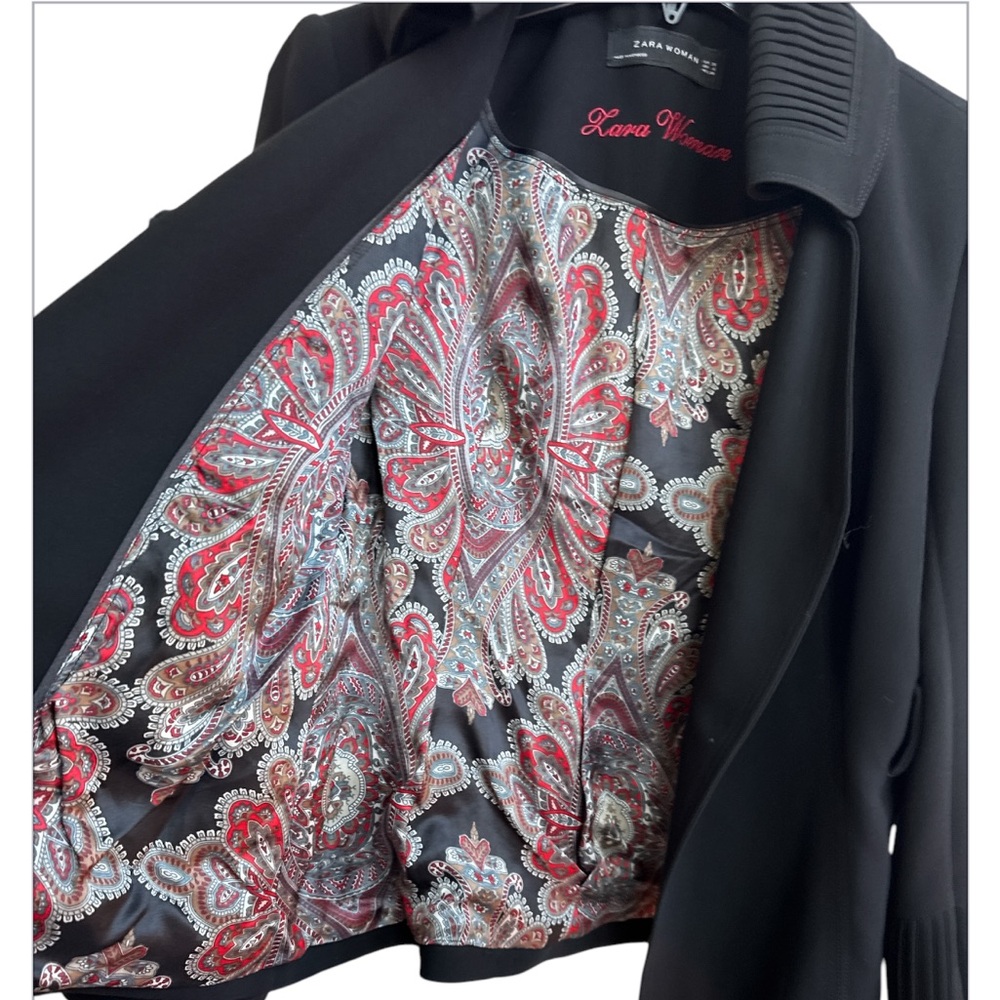 Zara Woman Black Jacket Two buttons size 6 Black Jacket - Picture 6 of 7